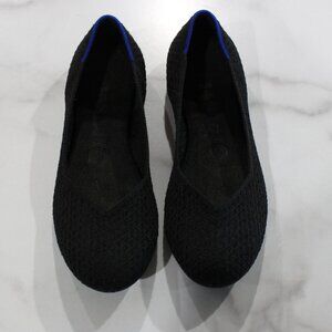 Rothy's Black Honeycomb Rounded Toe Flats sz 8.5